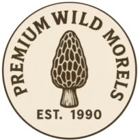 Premium Wild Morels logo – wild mushrooms and natural botanicals